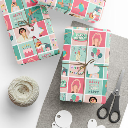 Taylor Birthday Gift Wrapping Paper: Fan Theme Bday Gift Wrap