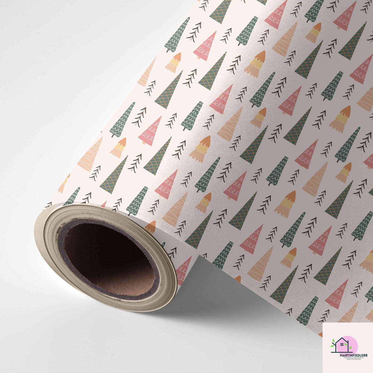 Modern Christmas Tree Wrapping Paper: Scandinavian Holiday Style
