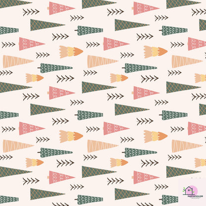 Modern Christmas Tree Wrapping Paper: Scandinavian Holiday Style