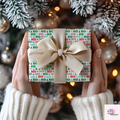 Playful Xmas Wrapping Paper, Colorful Christmas Gift Wrap Sheets, Cute Holiday Packaging, Fun Red Green Festive Gift Wrap for Xmas