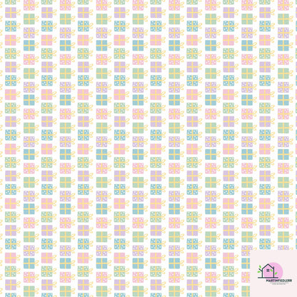 Pastel Christmas Wrapping Paper: Colorful Gift Box Holiday Design