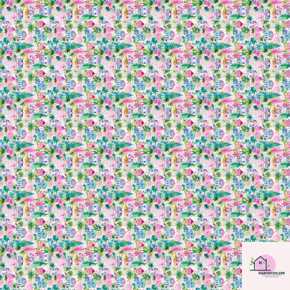 Colorful Christmas Wrapping Paper, Festive House Tree Holiday Gift Wrap Sheets, Multicolor Xmas Packaging, Winter Party Gift Wrap