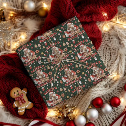 Kids Wrapping Paper, Fanum Tax Meme Christmas Gift Wrap, Kids Funny Wrapping Paper, Brain Rot Gift Idea, Santa Meme, Holiday Gift Wrap