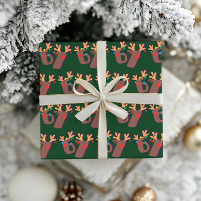 Green 67 Wrapping Papers, 67 Meme Christmas Gift Wrap, Kids Funny Wrapping Paper, Reindeer 67 Wrap, Brain Rot meme, Holiday Gift Wrap