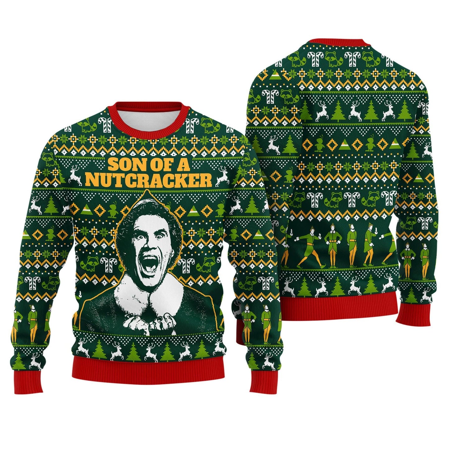 Son Of A Nutcracker Ugly Christmas Sweater, Elf Buddy Ugly Sweatshirt, Funny Christmas Sweater, Christmas Gift, Xmas Movie Ugly Sweatshirt