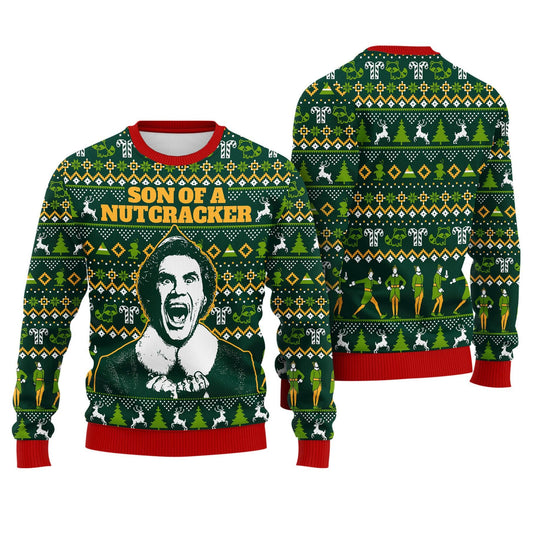 Son Of A Nutcracker Ugly Christmas Sweater, Elf Buddy Ugly Sweatshirt, Funny Christmas Sweater, Christmas Gift, Xmas Movie Ugly Sweatshirt