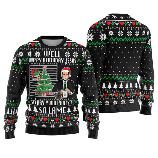 Michael Scott The Office Ugly Christmas Sweater, Well Happy Birthday Jesus Christmas Shirt, Michael Scott Ugly Sweater, Christmas Gift Shirt