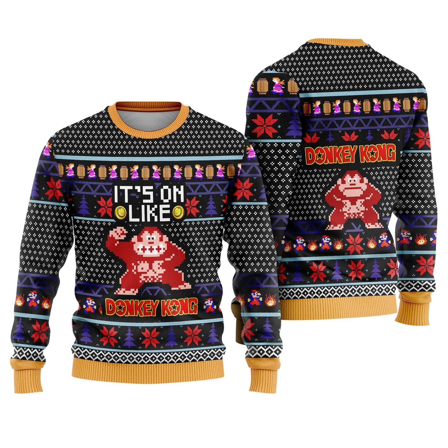 Donkey Kong Ugly Christmas Sweater, Mario Bros Holiday Ugly Sweatshirt, Retro Xmas Sweater, Donkey Kong Xmas Sweatshirt, Xmas Holiday Gift