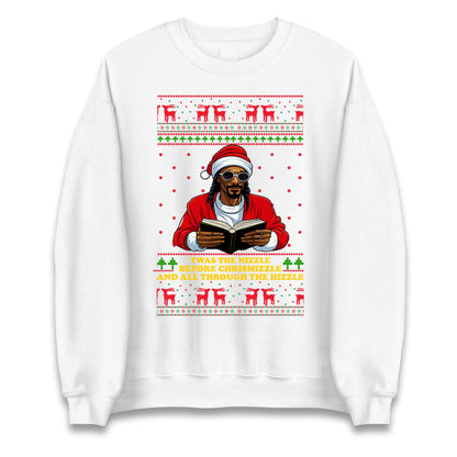 Twas The Nizzle Before Chrismizzle Funny Christmas Jumper, Hip Hop Xmas , Rap Santa Holiday Hoodie Gift