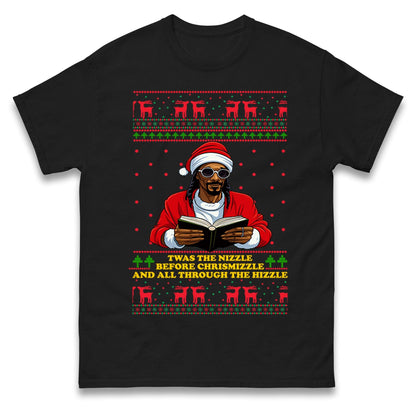 Twas The Nizzle Before Chrismizzle Funny Christmas Jumper, Hip Hop Xmas , Rap Santa Holiday Hoodie Gift