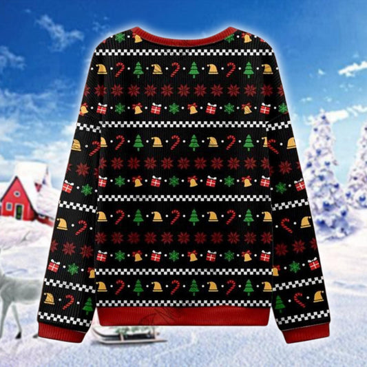 Monster Ugly Christmas Sweater, All I Want for Christmas is You Horror Xmas Jumper, Creepy Cute Holiday Sweater for Horror Fans Weird Gifts