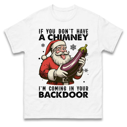 If You Dont have A Chimney Im coming In Your backdoor Funny Santa Christmas Jumper, Xmas Rude , Adults Offensive Xmas Hoodie