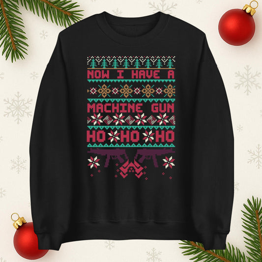 Christmas Movie Jumper Now I have A machine Gun Funny Christmas Jumper, Ugly Christmas Jumper, Xmas Rude hoodie, Festive Christmas t Shirt