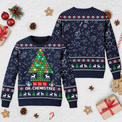 Chemistree Christmas Ugly Sweater, Chemistry Teacher Sweatshirt, Science Teacher Xmas Holiday Gift, Chemist Christmas Tree Shirt