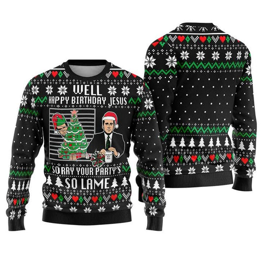 Michael Scott The Office Ugly Christmas Sweater, Well Happy Birthday Jesus Christmas Shirt, Michael Scott Ugly Sweater, Christmas Gift Shirt