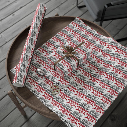 Santa’s Workshop Christmas Wrapping Paper Roll, Kids Christmas Gift Wrap, Festive Christmas Wrapping Sheets, Cute Seasonal Gift Wrap