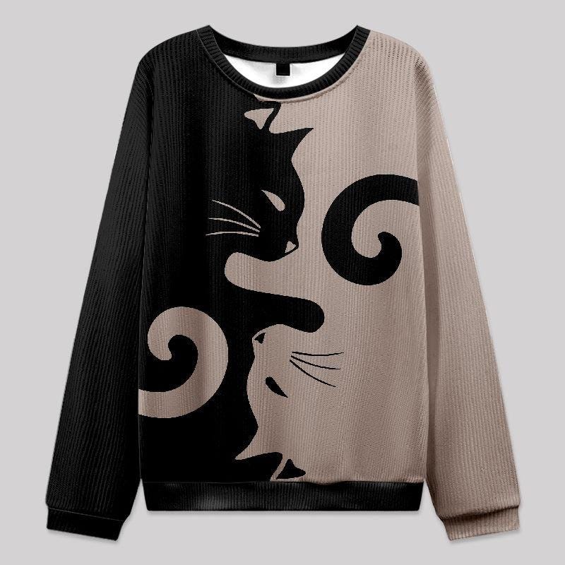 Cat Rule Ugly Christmas Sweater, Funny Black Cat Holiday Sweatshirt, Cat Meme Ugly Sweater, Christmas Clothing