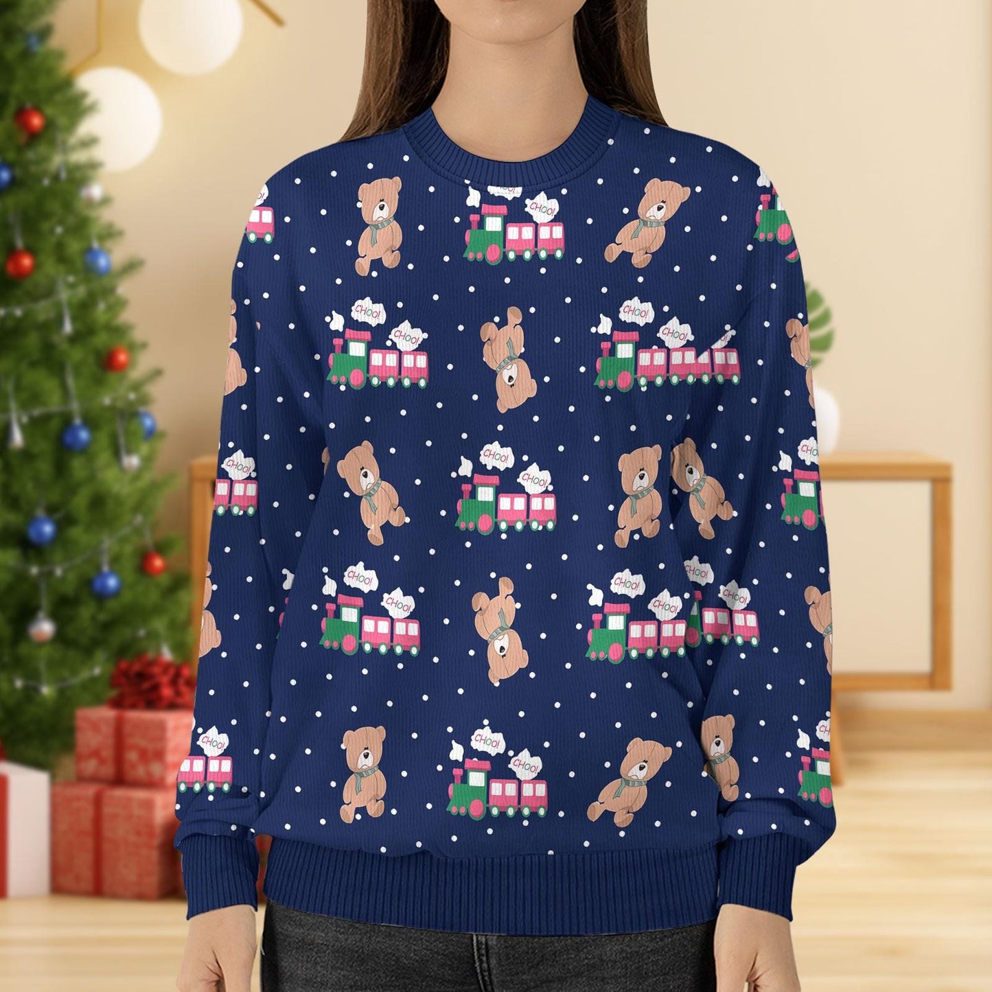 Rumi Choo Choo Christmas Ugly Sweater, Rumi Bears Women Sweater, Kpop Anime Men Sweater, Fun Animals Holiday Sweater, Christmas Gift