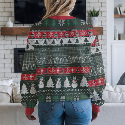 Don’t Be Tachy Funny Christmas Sweater, Science Pun Ugly Xmas Sweatshirt For Men Women, Nerdy Holiday Gift for Engineers and Science Lovers