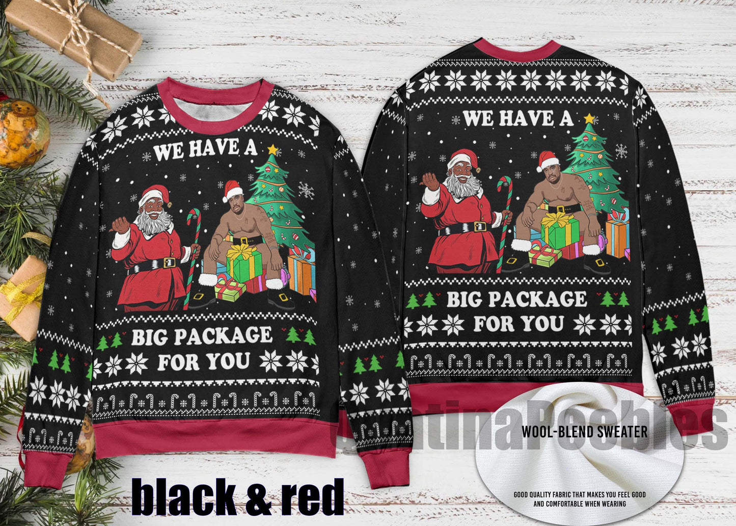 American Santa Barry Wood Christmas Sweater, Santa Barry Wood Funny Sweater for Family, Barry Wood Christmas Ugly Sweater