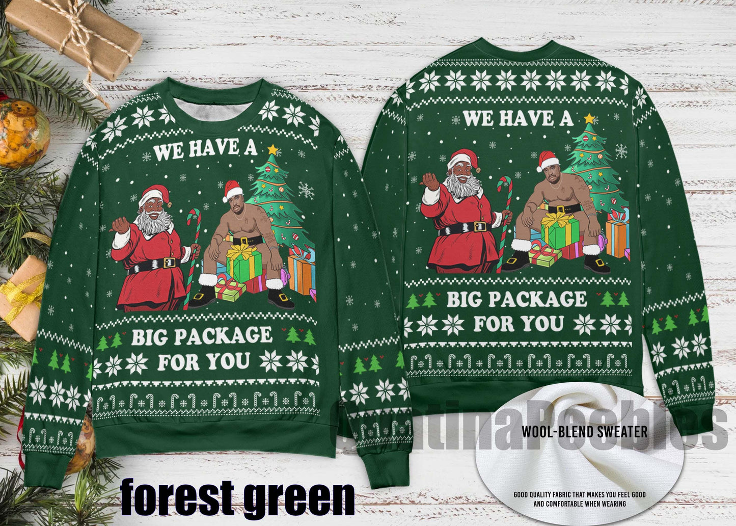 American Santa Barry Wood Christmas Sweater, Santa Barry Wood Funny Sweater for Family, Barry Wood Christmas Ugly Sweater