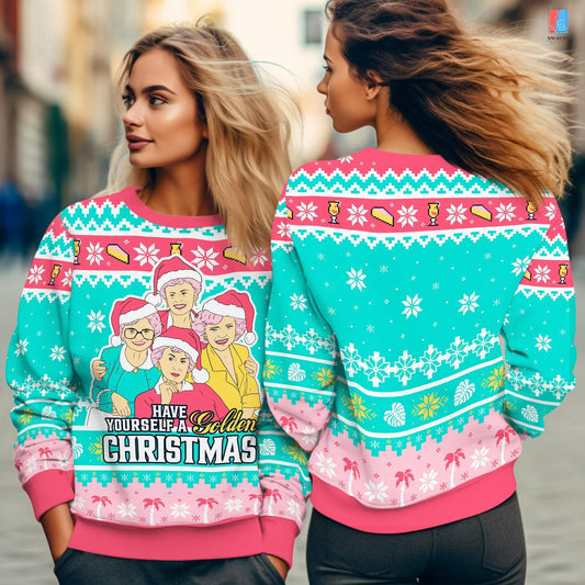 Golden Girls Christmas Sweater, Golden Girls Ugly Christmas Sweater, Bea Arthur Betty White Blanche Shirt, Stay Golden Shirt Christmas Gifts