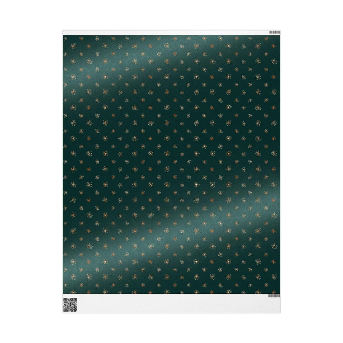 Vintage Christmas Green Gold Wrapping Paper Rolls- Christmas Gift Wrap Retro, Holiday Festive Gift Packaging, Festive Xmas Paper