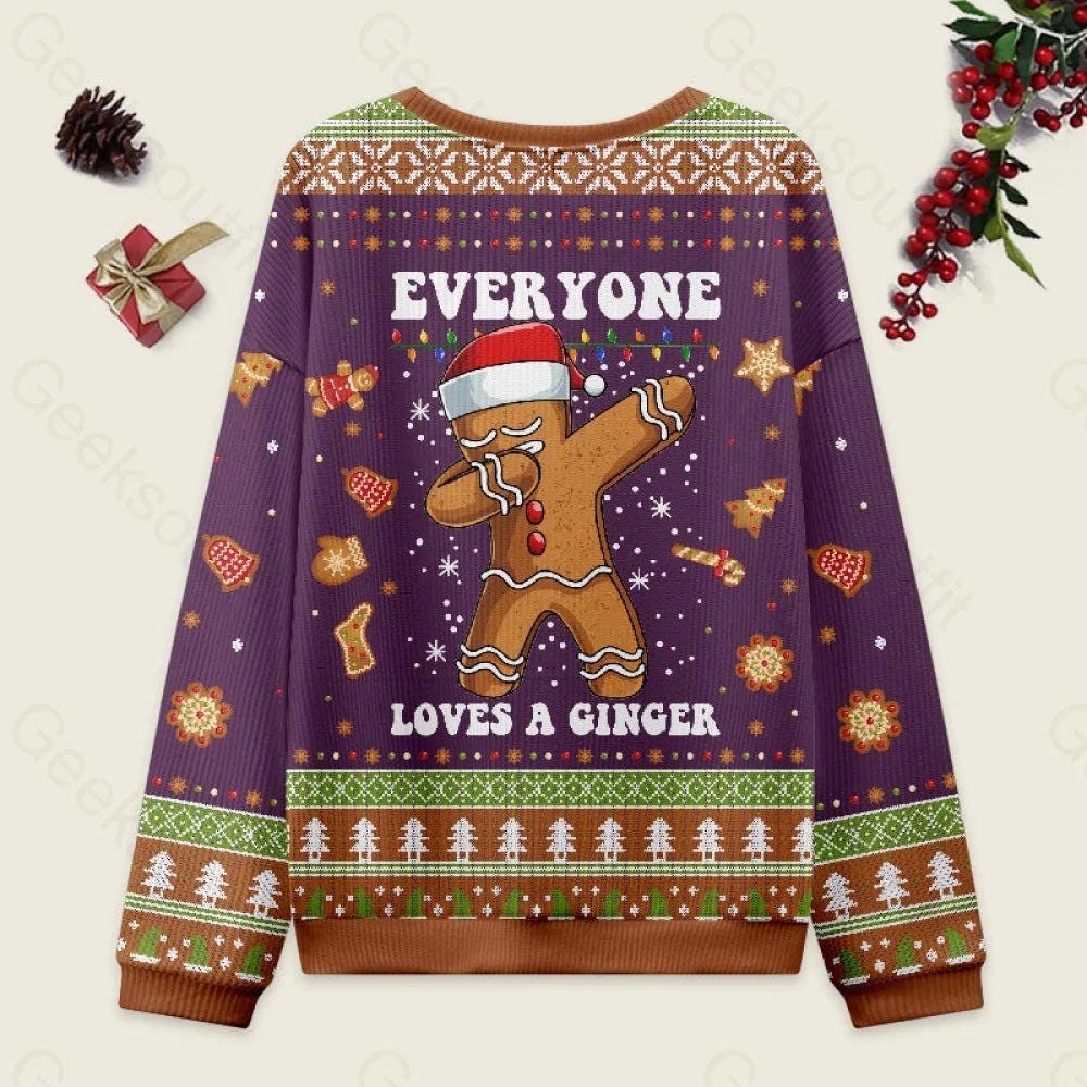 Everyone Love A Ginger Christmas Ugly Sweater, Gingerbread Xmas Party Sweater, Gingerbread Unisex Sweater for Family, Christmas Ugly Sweater