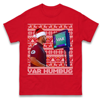 Funny VAR Humbug Christmas Jumper, Ugly Xmas Football Referee Hoodie, Spoof Soccer Fan T Shirt, Humorous Festive Gift Sweatshirt