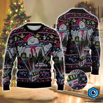 Ghostbusters Santa Ugly Christmas Sweater, Ghostbusters Movie Sweater, Ugly Christmas Sweater Gift for Fans