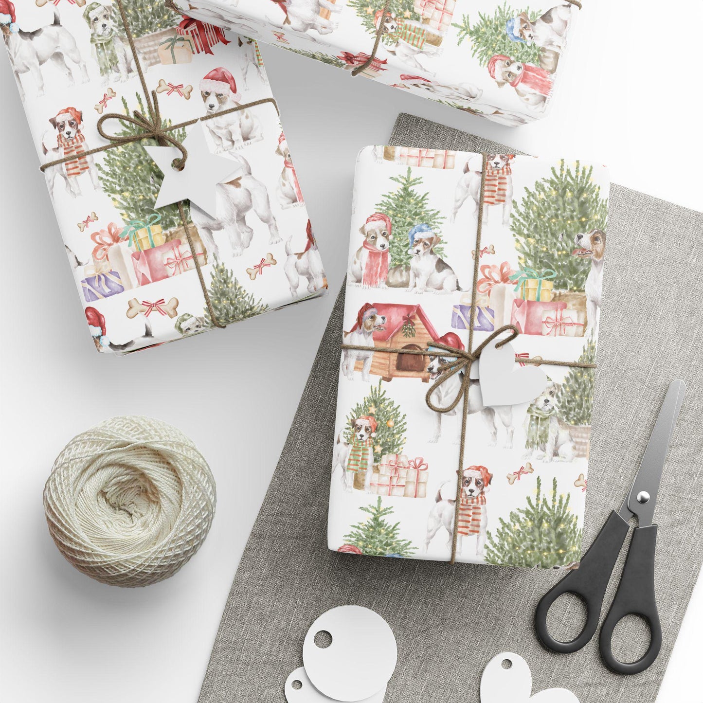 Jack Russell Terrier Christmas Gift Wrap - Holiday Dog Paper