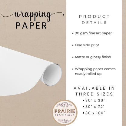 Turquoise Western Gift Wrap Paper: Retro Cowgirl Holiday Print