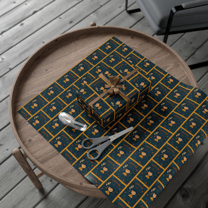 Wrapping Paper, Coraline Movie Wuss Puss Cat and Other Mother Gift Wrap with Buttons