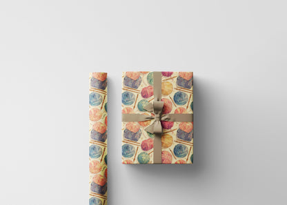 Cute Knitting Wrapping Paper Yarn Gift Wrap Sheets for Cozy Presents Handmade Holidays and Crafty Birthdays #8