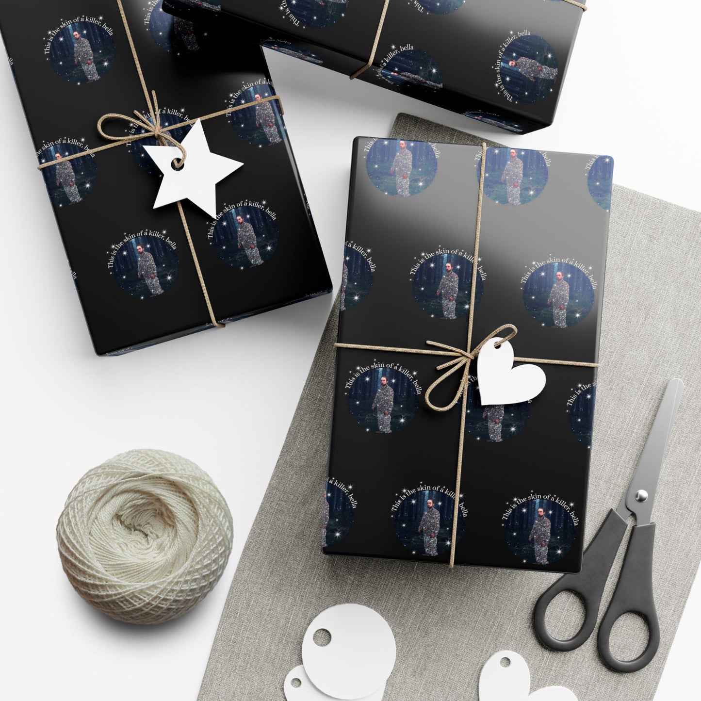 Wrapping Paper Sheets, Twilight Quote 'This is the skin of a killer, Bella' with Edward Vampire Design, Gift Wrap, Scrapbooking Paper,