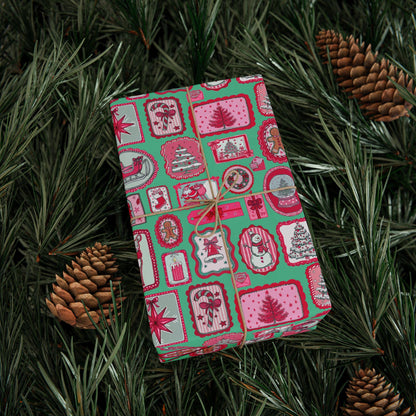 PINK Wrapping Papers, Preppy Christmas Gift Wrap for Kids, Childrens Gift Idea, Bright Gift Idea, Holiday Gift Wrapping