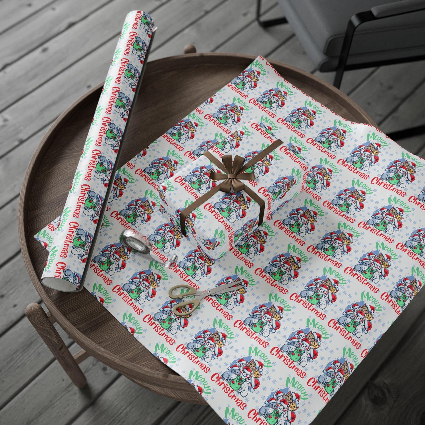 Cat Lover Christmas Wrapping Paper Cute, Holiday Gift Wrap, Unique Present Packaging, Festive Christmas Gift Wrap, Animal Lover Wrapping