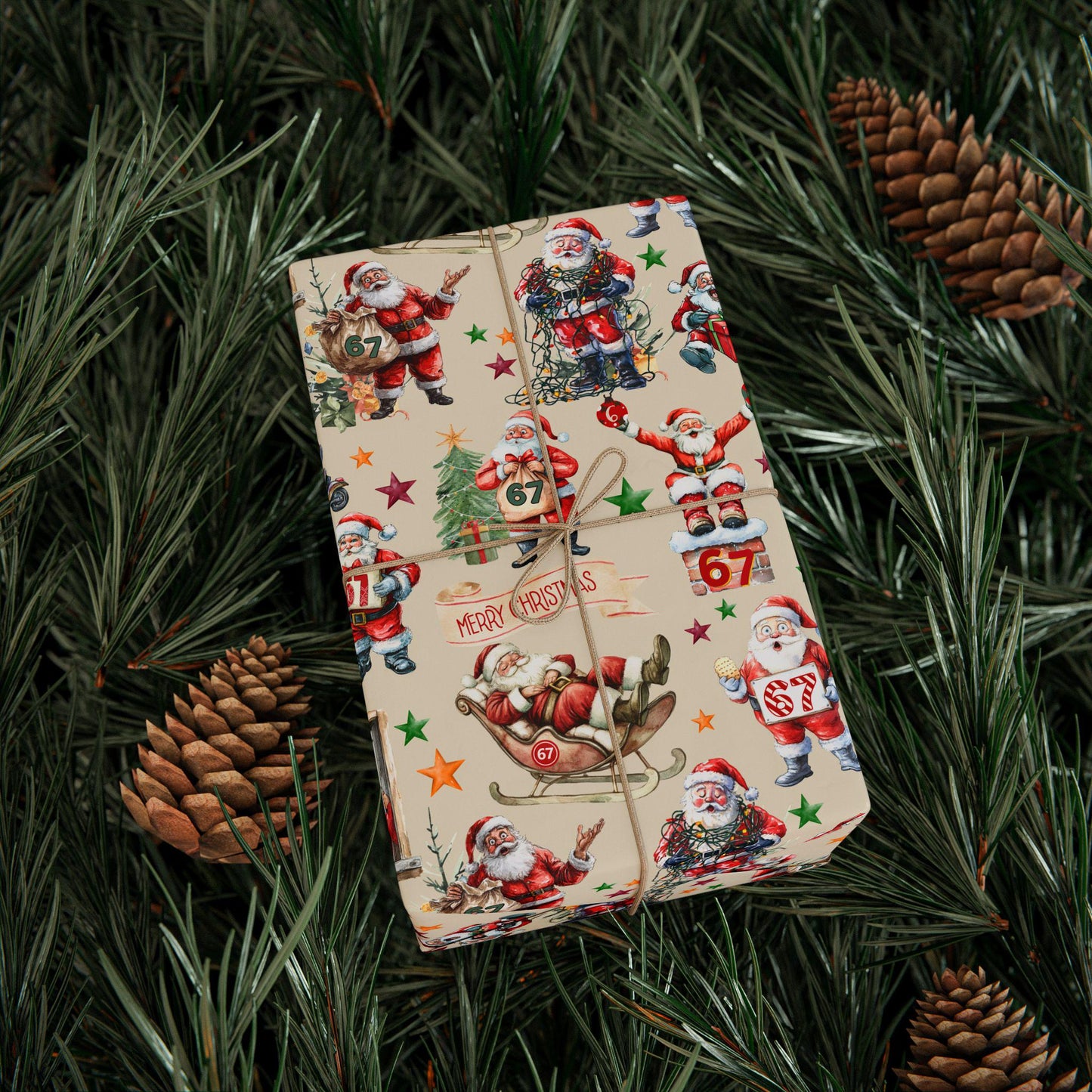 Wrapping Papers, 67 Meme Christmas Gift Wrap, Kids Funny Wrapping Paper, Santa Gift Wrap, Brain Rot 67 Meme, Holiday Gift Wrap
