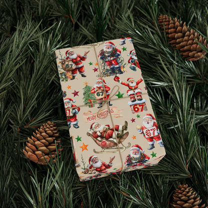 Wrapping Papers, 67 Meme Christmas Gift Wrap, Kids Funny Wrapping Paper, Santa Gift Wrap, Brain Rot 67 Meme, Holiday Gift Wrap