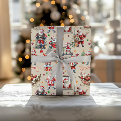 Wrapping Papers, 67 Meme Christmas Gift Wrap, Kids Funny Wrapping Paper, Santa Gift Wrap, Brain Rot 67 Meme, Holiday Gift Wrap