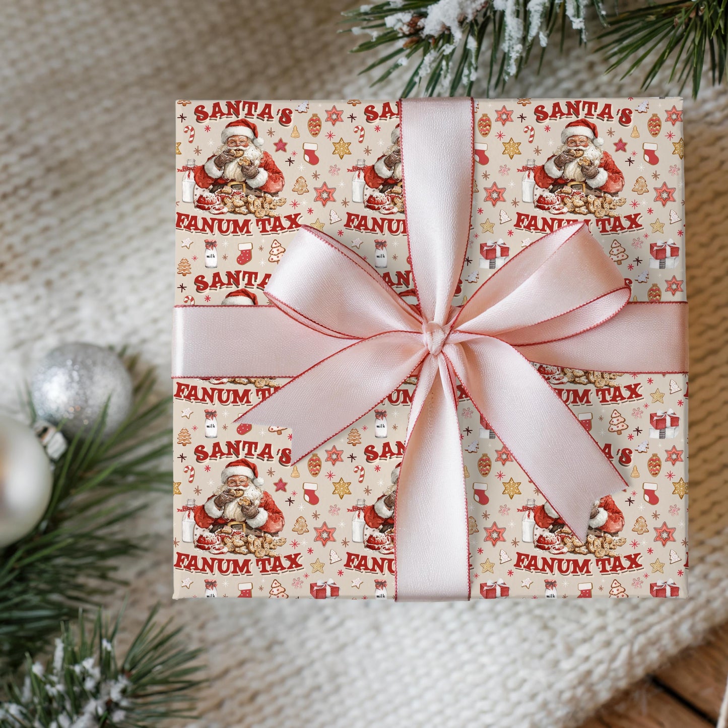 Wrapping Papers, Fanum Tax Meme Christmas Gift Wrap, Kids Funny Wrapping Paper, Brain Rot Slang Gift Wrap, Gen Alpha Meme, Holiday Gift Wrap