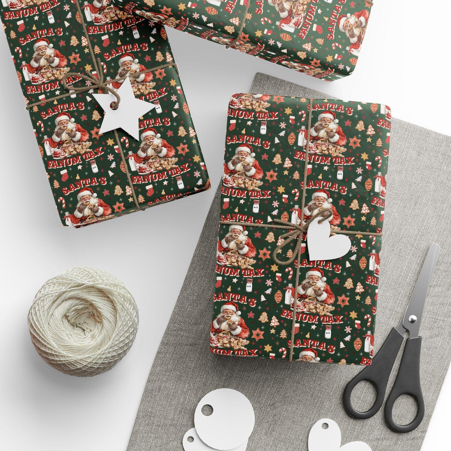 Kids Wrapping Paper, Fanum Tax Meme Christmas Gift Wrap, Kids Funny Wrapping Paper, Brain Rot Gift Idea, Santa Meme, Holiday Gift Wrap