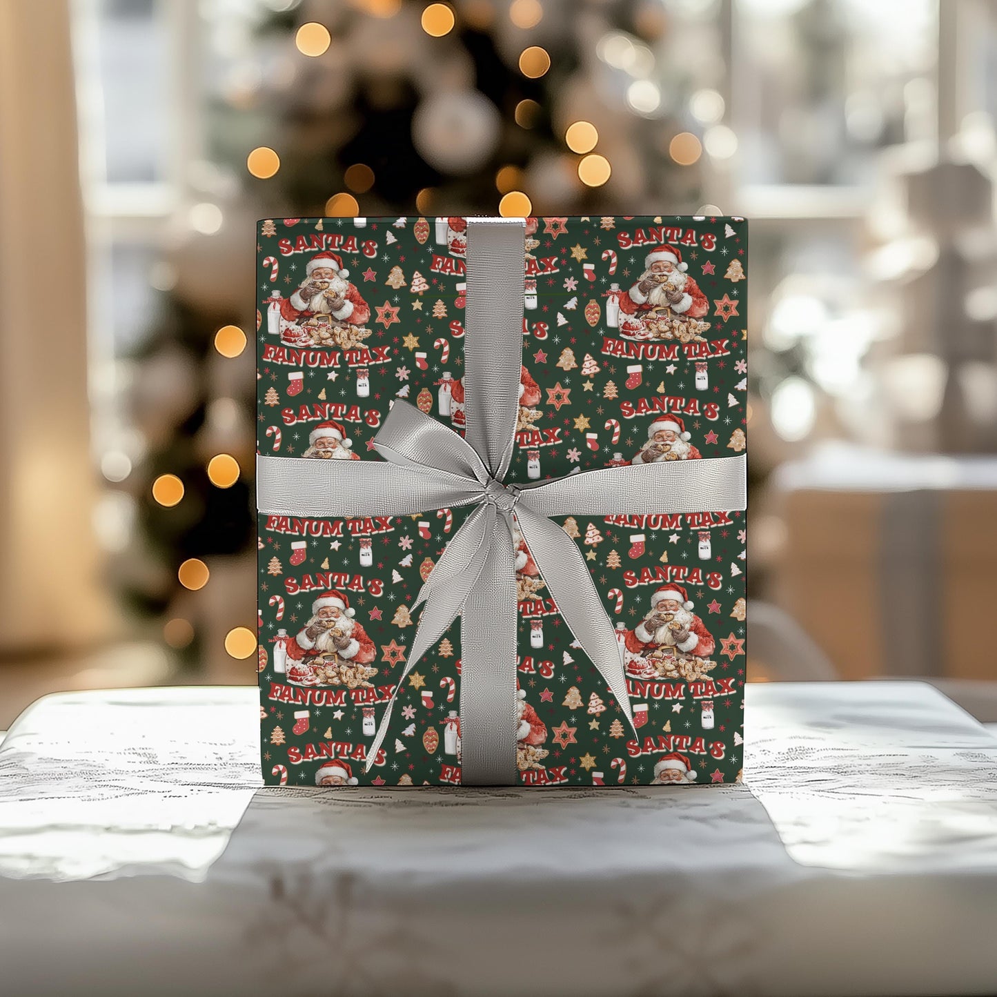 Kids Wrapping Paper, Fanum Tax Meme Christmas Gift Wrap, Kids Funny Wrapping Paper, Brain Rot Gift Idea, Santa Meme, Holiday Gift Wrap