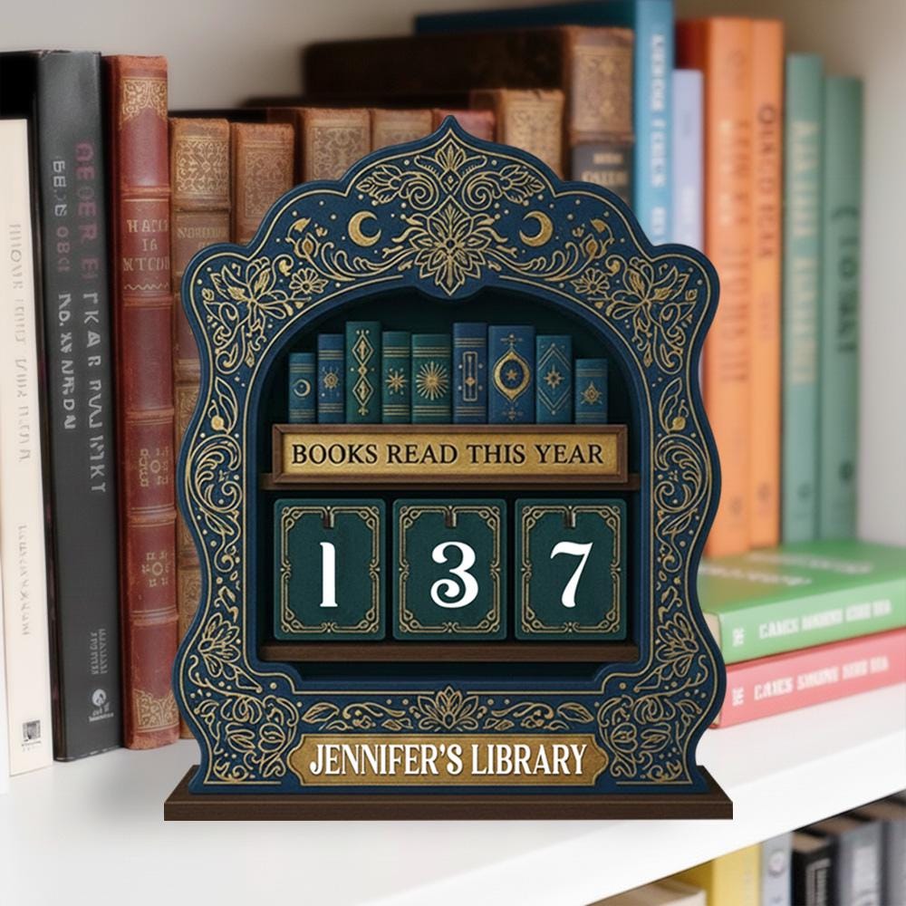 Personalized Book Lovers Decor, Library decor, Book counter sign, Reading Trackers, Books read year