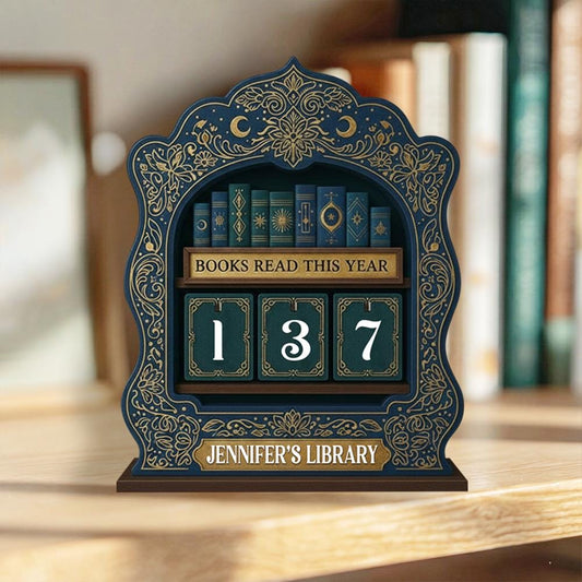Personalized Book Lovers Decor, Library decor, Book counter sign, Reading Trackers, Books read year