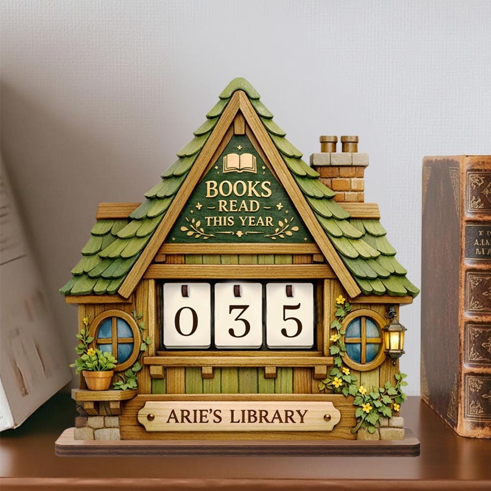 Personalized Book Lovers Decor, Library decor, Book counter sign, Reading Trackers, Books read year, Reading Tracker Gift for Book Lovers