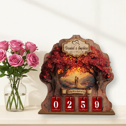 Personalized Love Days Counter, Romantic Couple Anniversary Gift