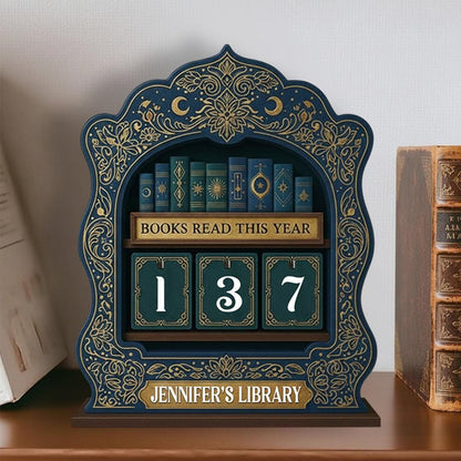 Personalized Book Lovers Decor, Library decor, Book counter sign, Reading Trackers, Books read year