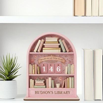 Personalized Books Read Tracker | 3D Wooden Bookshelf Decor