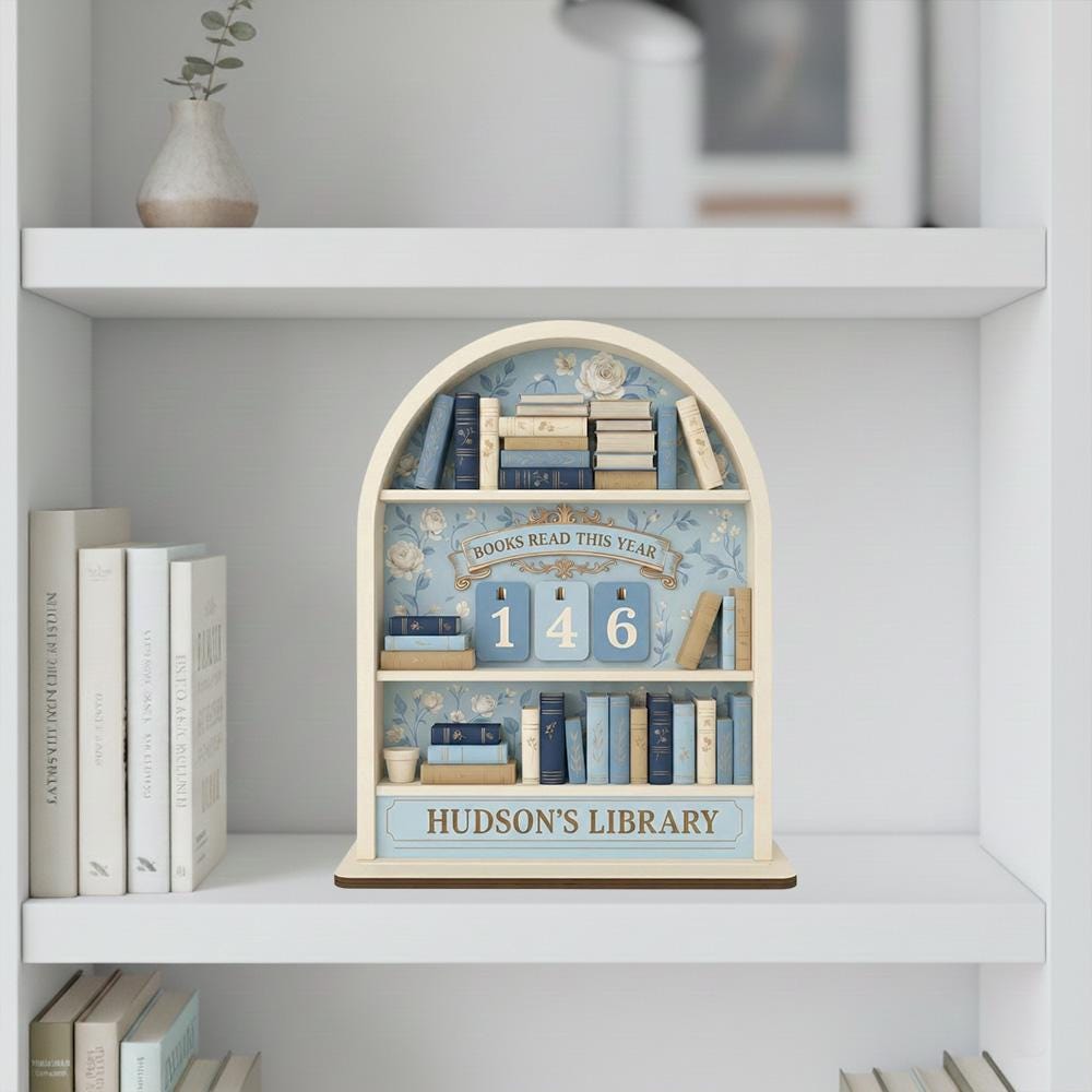 Personalized Books Read Tracker | 3D Wooden Bookshelf Decor